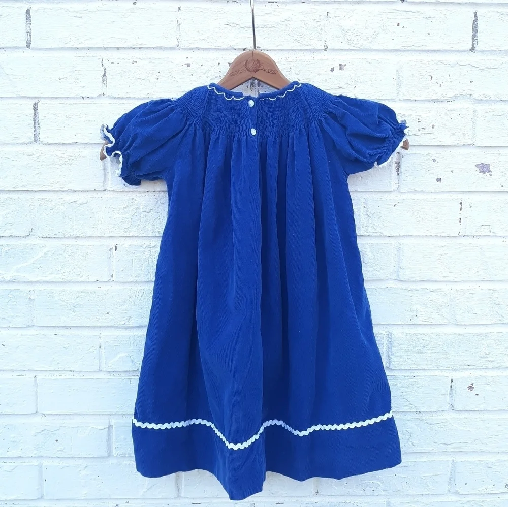 Vintage Corduroy Smocked Dress size 2T